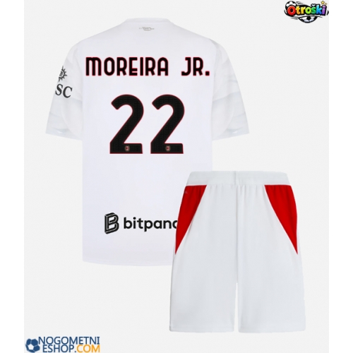 Otroški Nogometni dresi AC Milan Diego Moreira #22 Gostujoči 2026-27 Kratek Rokav (+ Kratke hlače)
